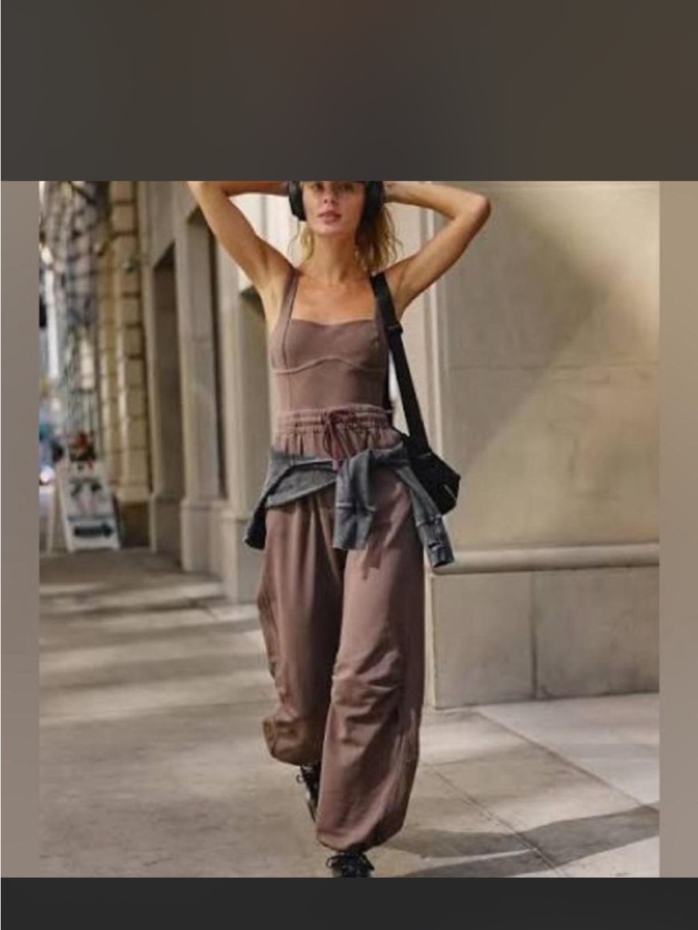 nwot FREE PEOPLE -brown inbound onesie XS
